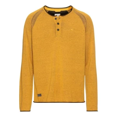 Abbildung von camel active Henley Langarmshirt, Herren, Größe: Medium, Cumin yellow
