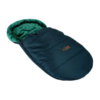 Abbildung von BABYLUX Fußsack 90cm MINKY Kinderwagen Buggy Babyschale Thermo +/ Muff Handmuff Winterfußsack (K26 Schwarz/Grün)