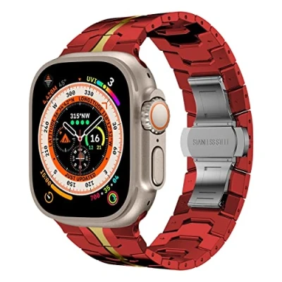 Abbildung von Wigento Smartwatch Armband Für Apple Watch Ultra 1+ 2 49mm 9 8 7 45 / 6 SE 5 4 44 3 1 42 Band