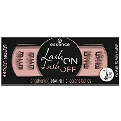 Abbildung von essence cosmetics Lash ON OFF lengthening MAGNETIC accent lashes, fake künstliche Wimpern, Nr. 02 going gaga over lengths!, schwarz, vegan (4 Stück)