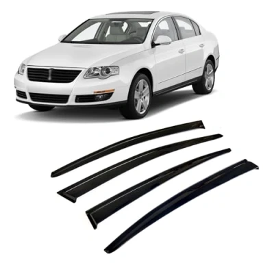 Abbildung von CarJoy Windabweiser Luftabweiser Regenabweiser Seitenfensterabweiser Kompatibel mit VW Passat Type B7 2010 2014 Autofenster Regenschutz Anklebbare Deflektoren 4 Stück
