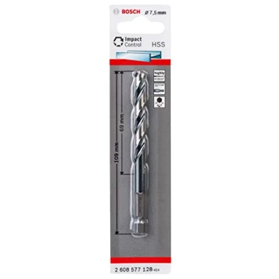 Abbildung von Bosch Metallbohrer Impact 7,5mm HSS Länge 109mm 6kant Schaft 1/4`` (2608577128)