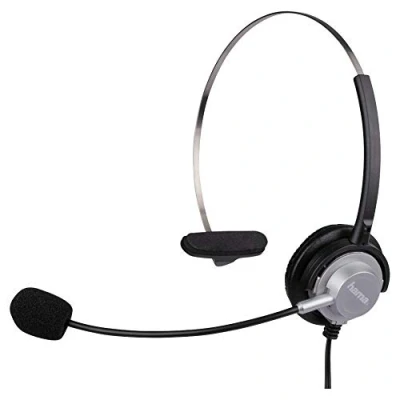 Abbildung von Hama Mono Headset Kopfhörer 2,5mm Klinke Kopfbügel Smartphone (Universal, Mikrofon, Stummschaltung, etc, Kein, Universal Klinken Stecker passend für Gigaset DECT Telefon Festnetz)