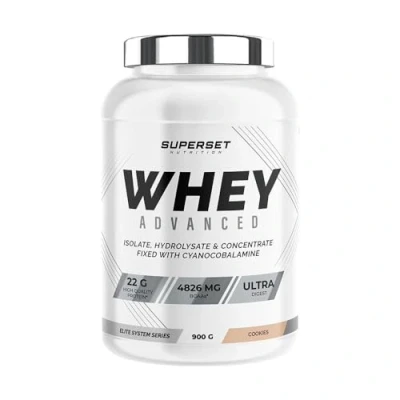 Abbildung von Superset Nutrition 100% Whey Protein Advanced (900g) 74% Isolat + Konzentrat Hydrolysat, Optimierte Verdauung, Reich an BCAA und Glutamin Cookies