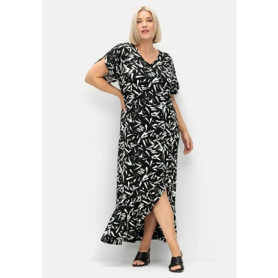 Abbildung von Sheego Maxikleid, Damen, Größe: 40, Schwarz weiß