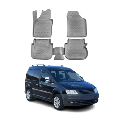 Abbildung von OMAC 7520444G Fußmattensatz Gummi, TPE (thermoplastischer Elastomer) 4 grau VOLKSWAGEN: Caddy 3 Kombi