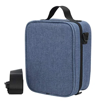 Abbildung von Daumen Klaviertasche, 17 Tasten Kalimba Fall Finger Klavier Aufbewahrungstasche Musikinstrument Handtasche Zubehör Blau