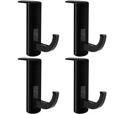 Abbildung von 4 Stück Kopfhörer Headset Halter Aufhänger Ständer mit Stick on Haken, Schwarz