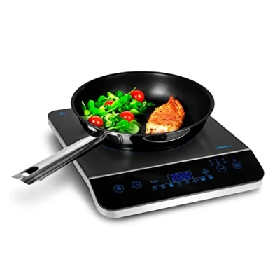 Abbildung von MEDION Induktionskochplatte / 2000 Watt/Temperaturbereich 60 240C 8 Automatikprogramme 10 Leistungsstufen/LED Display/MD 17595 schwarz