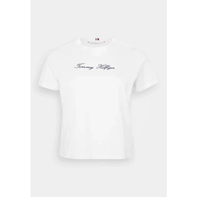 Abbildung von Tommy Hilfiger Curve Script Tshirt print, Damen, Größe: 46, Ivory