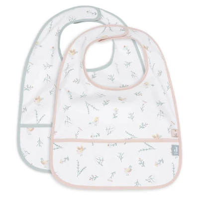 Abbildung von Jollein Lätzchen Baby Lovey Birds 2er Pack Wasserdicht Mit Klettverschluss Babylatz Sabberlätzchen