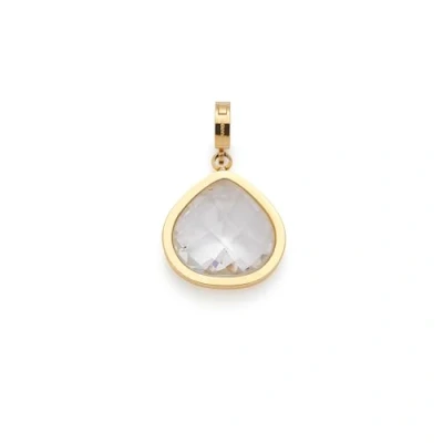 Abbildung von JEWELS BY LEONARDO Anhänger Clip &amp; Mix Juvinga Ketten aus goldfarbenem Edelstahl klarer Glasstein in abgerundeter Dreiecksform M (4,8 mm Ø) Schmuck Geschenk für Frauen 025682