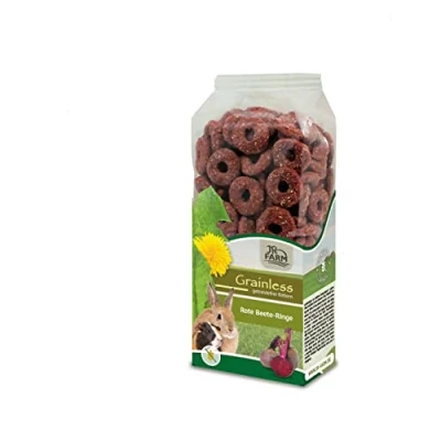 Abbildung von JR FARM rote Beete Ringe Doppelpack 2 x 100 g Ergänzungsfuttermittel für Kaninchen und Nager Getreidefreie aus 100% Gemüse Mit Vitaminen Mineralstoffen