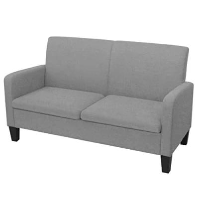 Abbildung von vidaXL Sofa 2 Sitzer Zweisitzer Stoffsofa Polstersofa Loungesofa Sitzmöbel Polstermöbel Designsofa Wohnzimmersofa Hellgrau 135x65x76cm