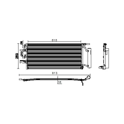 Abbildung von MAHLE ORIGINAL AC 893 000P Klimakondensator mit Trockner 10 8 615 BMW: 2 Active Tourer, X1, MINI: Clubman, Schrägheck