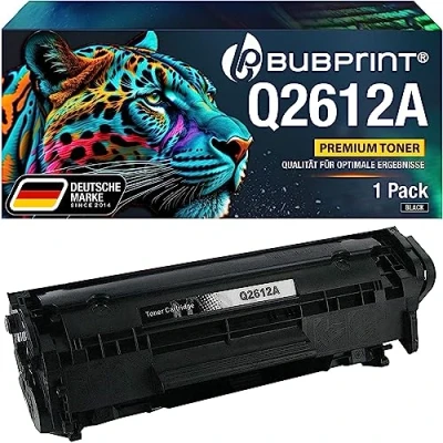 Abbildung von Bubprint Toner kompatibel als Ersatz für HP 12A Q2612A Laserjet 1010 1012 1015 1018 1020 1022 1022N 1022NW 3015 3020 3030 3050 3052 3055 M1005 M1319F MFP LBP2900 Schwarz