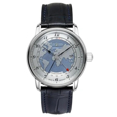 Abbildung von Zeppelin 8596 3 Herren Armbanduhr Automatik GMT Friedrichshafen Blau