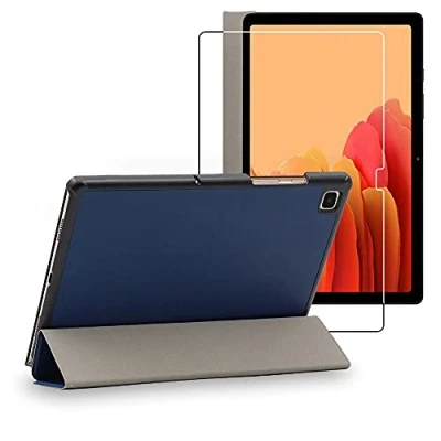 Abbildung von ebestStar Hülle für Samsung Galaxy Tab A7 10.4 T505 (2022, 2020), Slim Smart Cover (Ultra Dünn), Schutzhülle Etui, Ständer Case Cover, Dunkelblau + Panzer Schutz Glas
