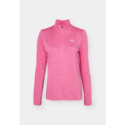 Abbildung von Under Armour Damen Tech 1/2 Zip Twist Shirt, Super Pink/Weiß, L