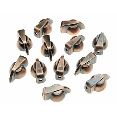 Abbildung von dopro 12 Stück Flat Top/Kopf, Vintage Set mit Gitarre und Geflügel, die Pointer Knopf Top bronze