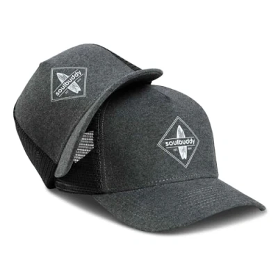 Abbildung von Soulbuddy Trucker Cap Herren Kinder 2er Set Familien Outfit Geschenk Vatertag Vatertagsgeschenk Vater Sohn Partnerlook Dark Grey One Size und Kids M