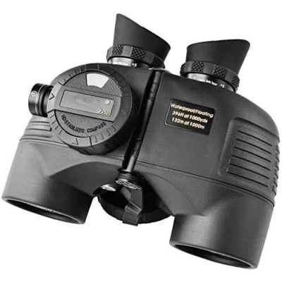 Abbildung von Spacmirrors Teleskope 7 x 50 Marine Fernglas für Erwachsene, wasserdicht mit Entfernungsmesser, Kompass, BAK4 Prisma, FMC Objektiv, beschlagfrei Navigation, Bootfahren, Angeln, W