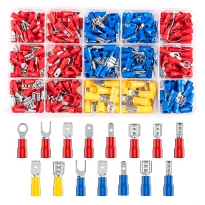 Abbildung von Kabelschuhe Set, 280 Stück Kabelschuh 0,5 6,0mm², Sortiment KFZ Flachstecker Kabelverbinder, Quetschverbinder, Steckverbinder Flachsteckhülsen