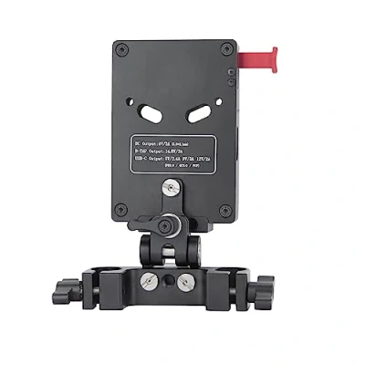 Abbildung von Nitze V Mount Battery Plate mit 15mm Stangenklemme und Verstellbarem Arm, Platte 8 V/3 A DC, 14.8 D Tap PD 3.0 USB C Ausgangsanschlüsse Adapter PlateN21 D7B