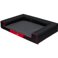 Abbildung von DOGGY Hobbydog XL VICCGM3 Eckig Hundebett, Victoria Katzenbett Schlafplatz, schwarz mit grau