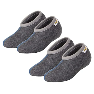 Abbildung von TippTexx 24 2 Paar Stiefelsocken, Ideal auch für Gummistiefel(Kinder 27/28, Grau mit Wolle Paar)