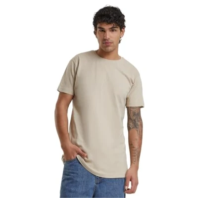 Abbildung von Urban Classics Herren Shaped Long Tee T Shirt, Elfenbein (sand), M