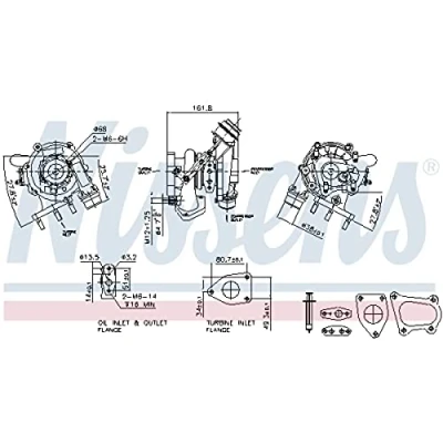 Abbildung von NISSENS 93233 Turbolader Abgasturbolader wassergekühlt pneumatisch mit Dichtungen OPEL: Vivaro A Kastenwagen, Combi, Movano B Bus