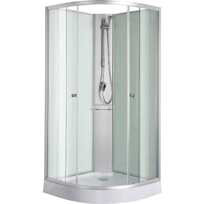 Abbildung von Sanotechnik Komplettdusche RIO Black, BxT: 90x90 cm, Einscheibensicherheitsglas, Viertelkreisdusche