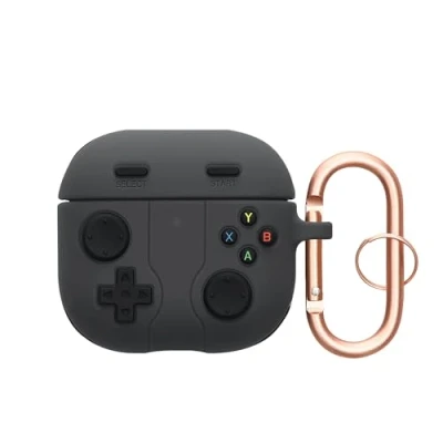 Abbildung von kwmobile Hülle kompatibel mit Apple Airpods 4 Silikon Kopfhörer Schutzhülle Case Cover Schwarz