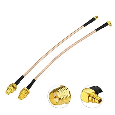 Abbildung von Eightwood WLAN Antenne Adapter MMCX Stecker auf RP SMA Buchse Pigtail Kabel RG316 6inch 15cm 2 Stücke für 2.4GHz WiFi MEHRWEG Wirelesse Router