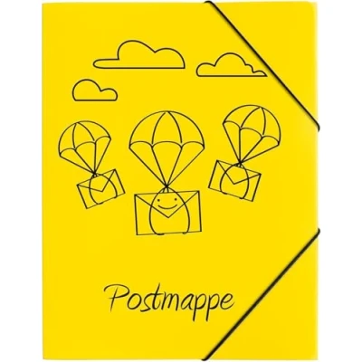 Abbildung von PAGNA 21603 15 Gummizugmappe A4 PP Postmappe 3 Einschlagklappen gelb (3)