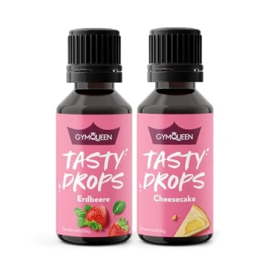 Abbildung von GymQueen Tasty Drops, Erdbeer &amp; Käsekuchen, 2x30ml, Flavour Drops ohne Kalorien