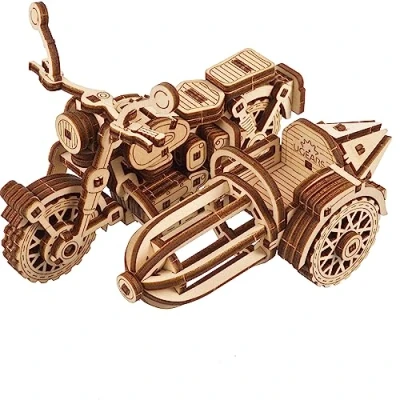 Abbildung von UGEARS Hagrid&#039;s Flying Motorbike™ 3D Puzzle Modellbausatz aus Holz für Erwachsene zum Bauen Mechanisches Fahrrad Motorrad Bausatz Holzfahrzeug Harry Potter™ Kollektion DIY