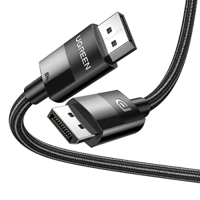 Abbildung von UGREEN 8K Displayport Kabel 1.4 DP auf unterstützt 60Hz, 4K 144Hz, 1080P 165Hz HDR Video für HDTVs, Monitor, Grafikkarte, Computer usw.(3M)