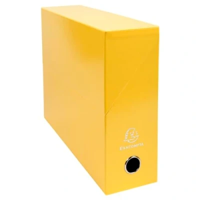 Abbildung von Exacompta 89928E 1 Transferbox Iderama aus durchgefärbtem Papier Rücken 90 mm Metallöse Für Format A4 Abmessungen 25,5 x 34 9 cm Farbe gelb Wird montiert geliefert