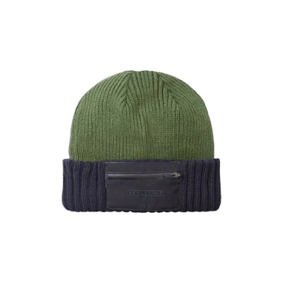 Abbildung von SEALSKINZ Colby wasserdichte Strickmütze mit Reißverschluss, olivgrün, XXL, 62