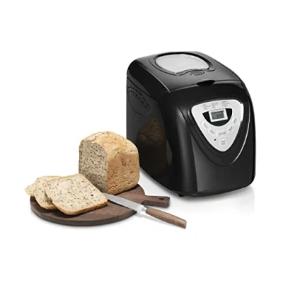 Abbildung von Princess Brotbackautomat 600 W Cool Touch, Kapazität von 680 900g, Digital Timer und Warmhaltefunktion, ideal für Spezialdiäten oder bei Allergien, Krustenfarbe hell, mittel dunkel, Schwarz