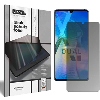 Abbildung von dipos I Blickschutzfolie matt kompatibel mit Huawei Mate 20 X Sichtschutz Folie Display Schutzfolie Privacy Filter