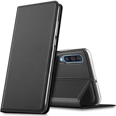 Abbildung von Verco Handyhülle für Galaxy A70, Samsung A70s Hülle Premium Handy Flip Cover A70/A70s [integr. Magnet] Book Case PU Leder Tasche, Schwarz