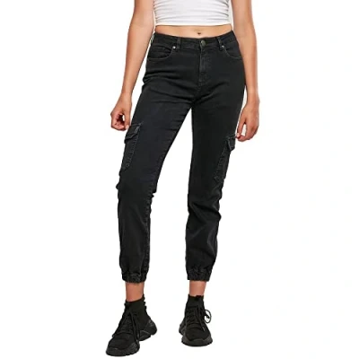 Abbildung von Urban Classics Jeans Relaxed Fit, Damen, Größe: 33x28, Black washed