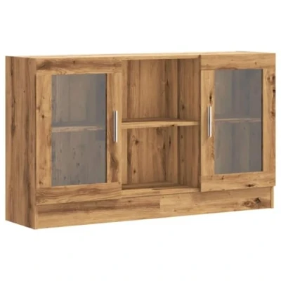 Abbildung von vidaXL Sideboard, Kommode mit 2 Türen Fächern, Anrichte Schrank für Wohnzimmer, Beistellschrank Mehrzweckschrank, Artisan Eiche Holzwerkstoff