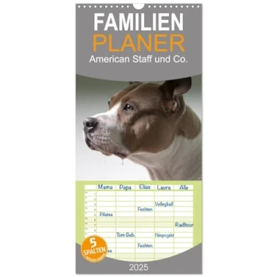 Abbildung von Familienplaner 2025 American Staff und Co. mit 5 Spalten (Wandkalender, 21 cm x 45 cm), CALVENDO