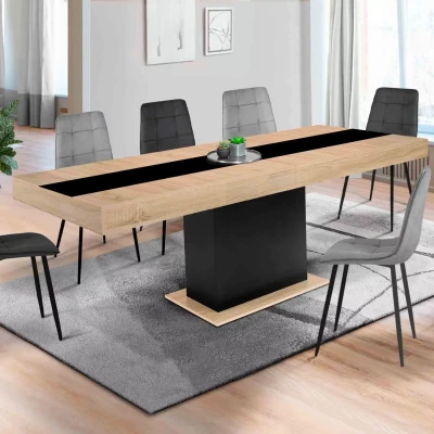 Abbildung von IDMarket Esstisch ausziehbar Eden für 6 10 Personen, Holz und Schwarz, 160 200 cm, Schwarz
