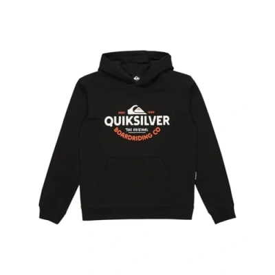 Abbildung von Quiksilver Typed OUT Hoodie Youth Unisex Kapuzenpullover für Kinder, Größe: 140, Black