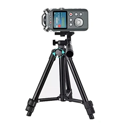 Abbildung von TronicXL 30 63cm Profi Tripod Alu Stativ Diktiergerät Audiorekorder Aufnahmegerät 1/4 Zoll kompatibel mit für Roland Philips Tascam Sony Olympus Zoom H4n Pro H5 H6 Mobile Recorder H2n Halterung 60cm